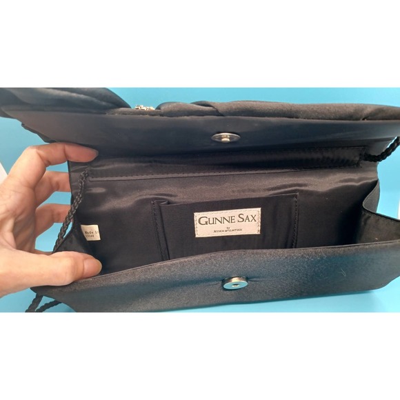 NEW Gunne Sax Black Purse Handbag Clutch Designed by Jessica McClintock - Picture 5 of 14